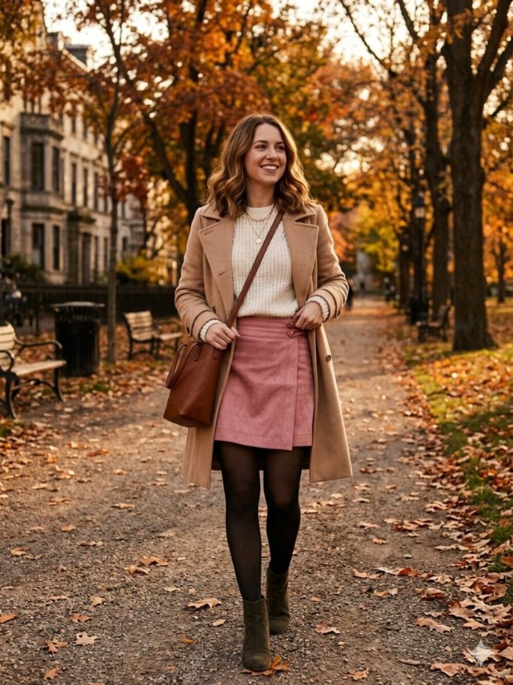 White House Black Market Enchantress Pink Faux Suede Mini Skirt With Button Deta